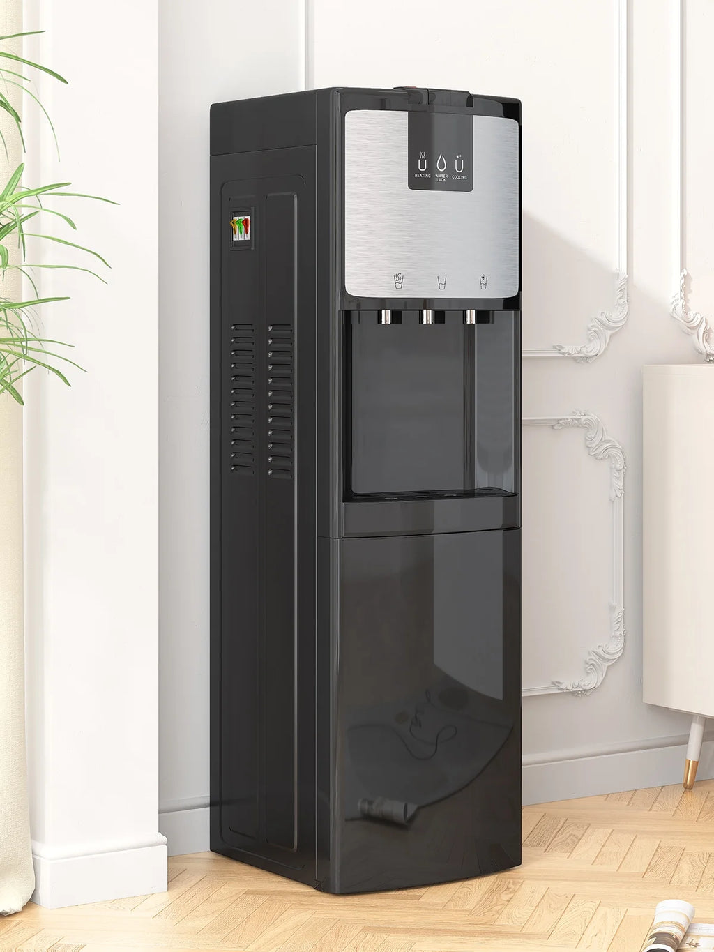 Bottom Loading Water Dispenser, Hot/Cold/Room Temperature, 3 or 5 Gallon, Black Z93538
