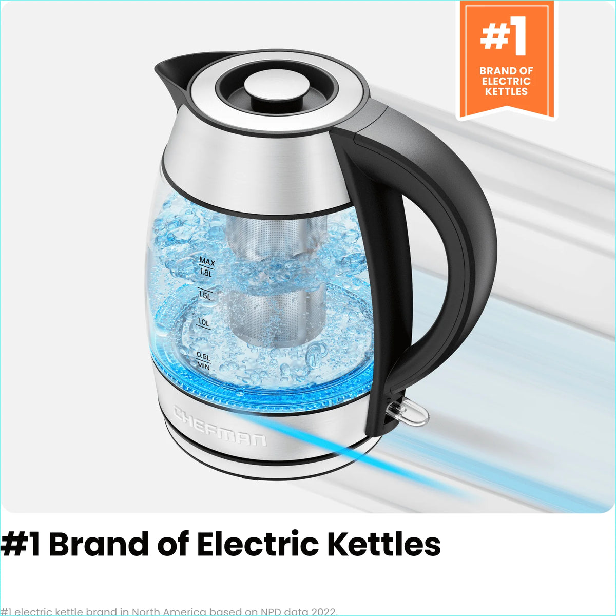 1.8L Electric Glass Kettle with Tea Infuser Z3553