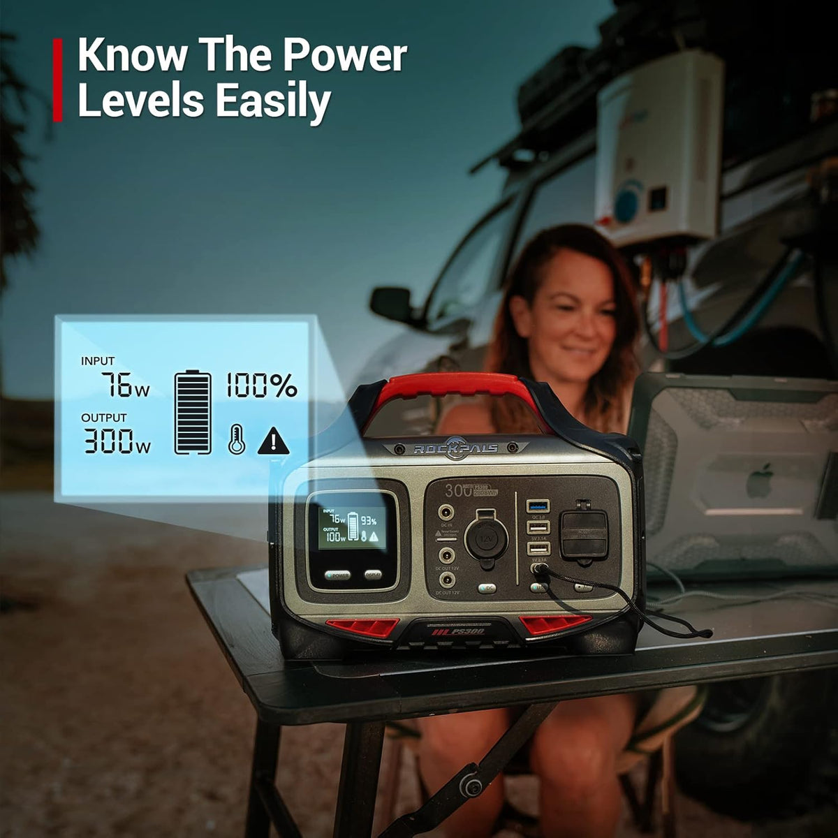 300W Portable Power Station 280wh Solar Generator with 110V AC Outlet F466
