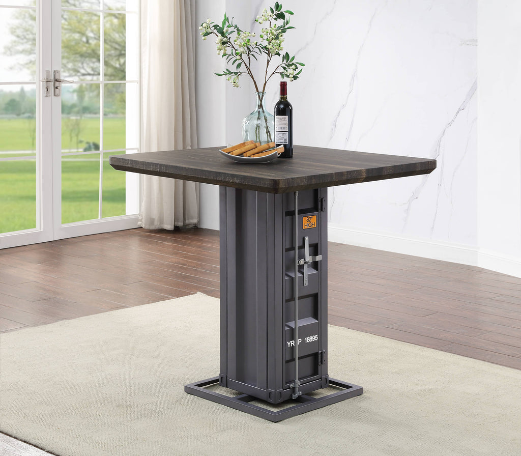 Counter Height Table Antique Walnut Gunmetal H58253