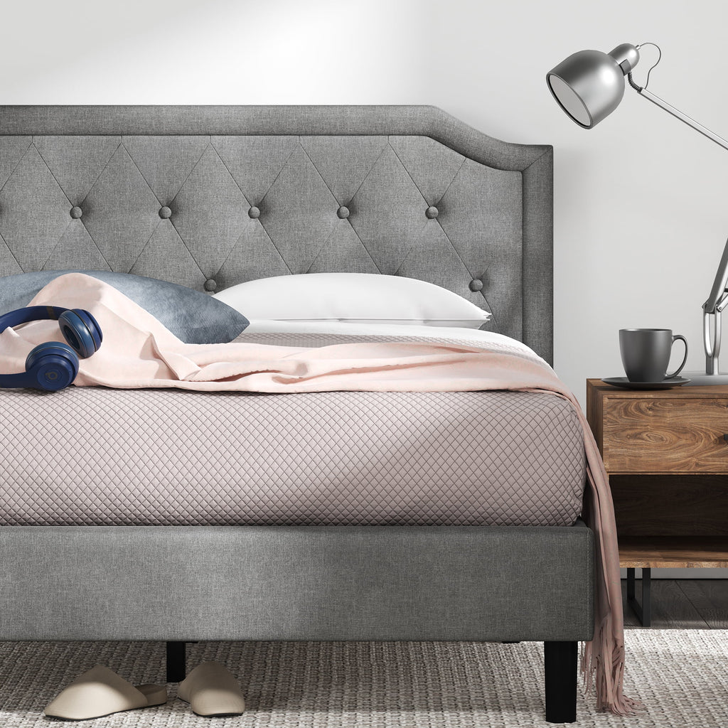 Queen Upholstered Platform Bed Frame E680962