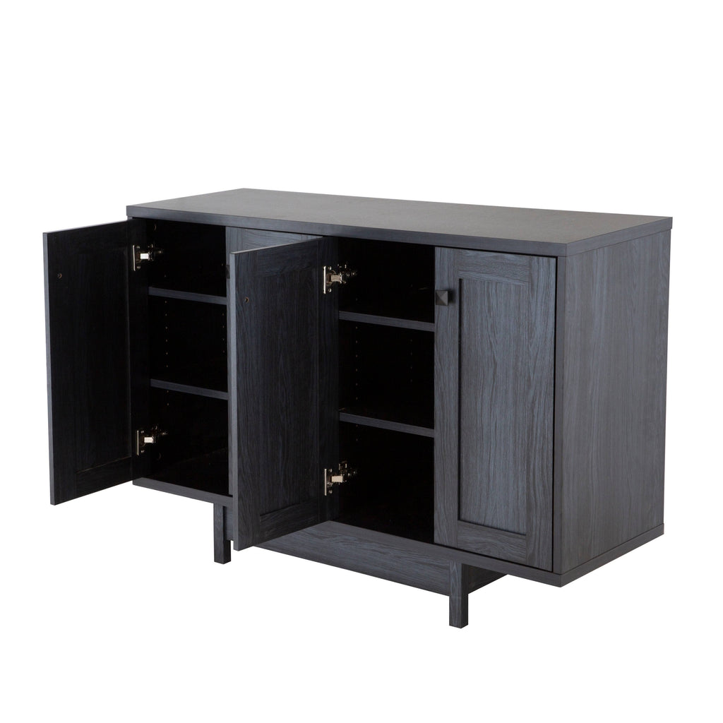 Beige Oak 47 inch Sideboard Buffet Table with Two Storage Cabinets B829577