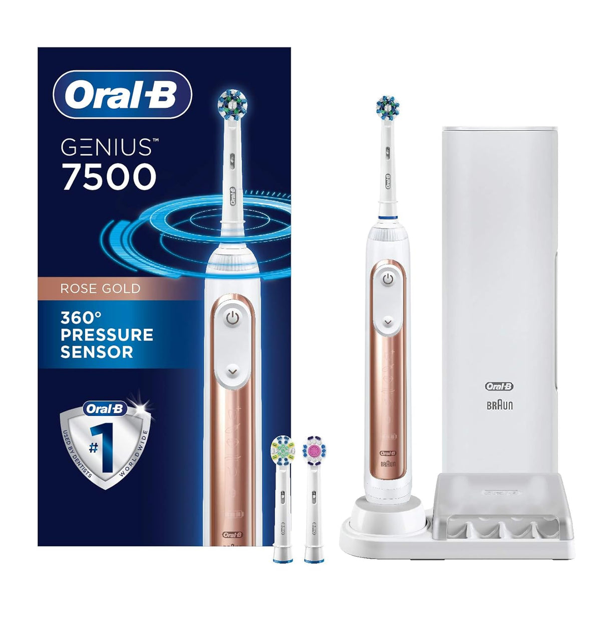 Electric Toothbrush with Replacement Brush Heads and Travel Case X9625