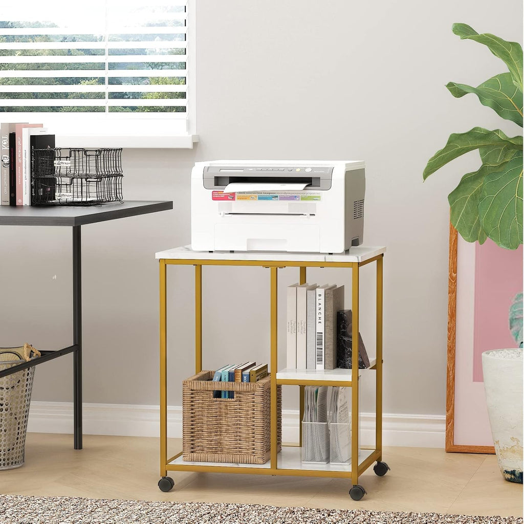 Gold Bar Cart with Shelves U9002