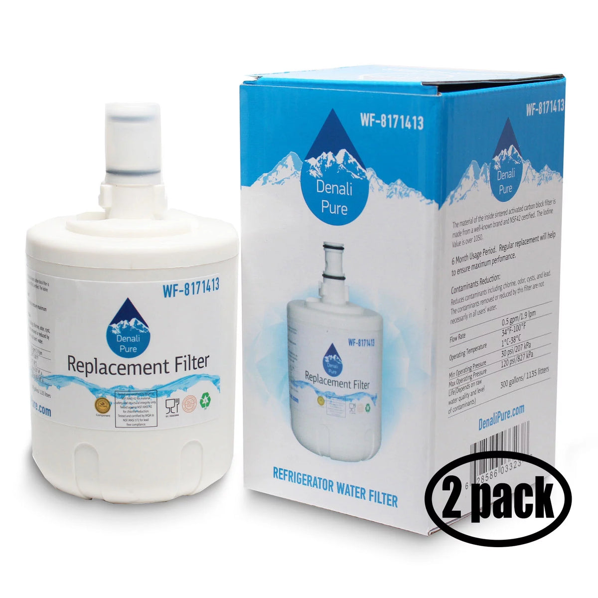 2-Pack Refrigerator Water Filter Cartridge R767