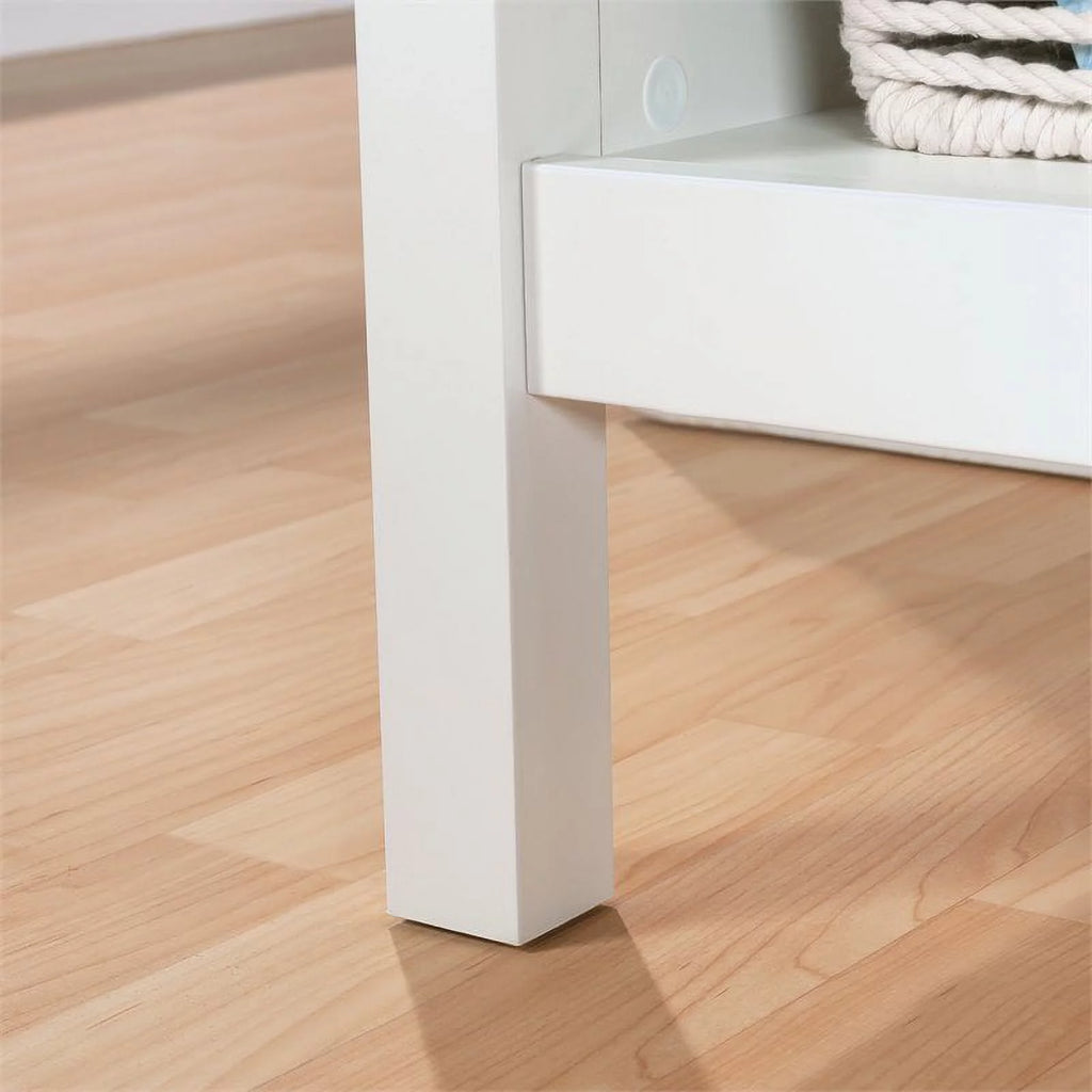 Soft White Entryway Bench with Storage S32335