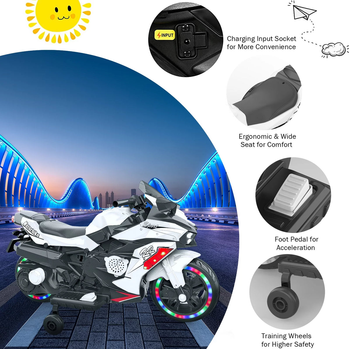 12V Kids Ride-On Motorcycle P265135