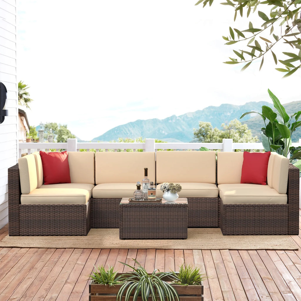 8 PCS Outdoor Patio Furniture Set with Fire Pit Table M880280
