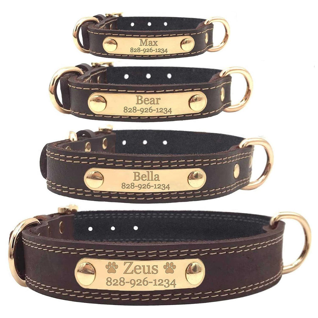Personalized Engraved Soft Leather Dog Collar J928