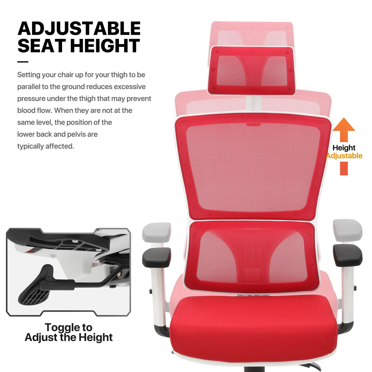 Computer Desk & Chair Set Adjustable Swivel Office Chair L Shaped Writing Table Workstation with Monitor Stand Red X77951