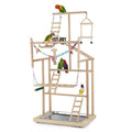 Wood Bird Playstand with Feeder Cups and Bells Q6569