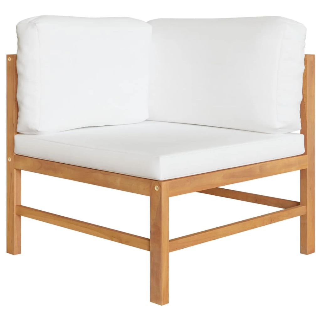2 pcs Teak Wood Corner Sofas with Cushions M946261