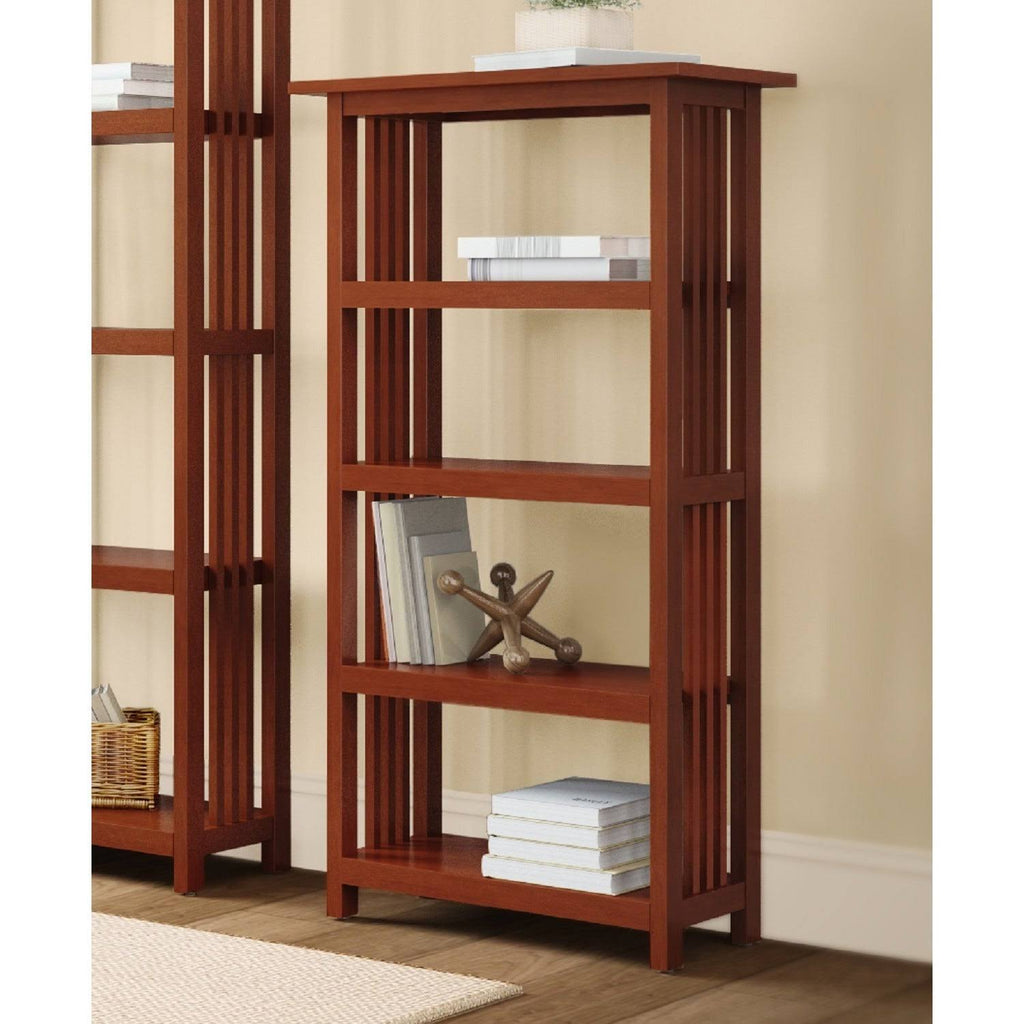 Cherry Wood 48-Inch Bookcase with 4 Shelves M15920