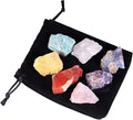 7 Pc Natural Seven Color Chakra Rough Quartz Crystal Set A294305