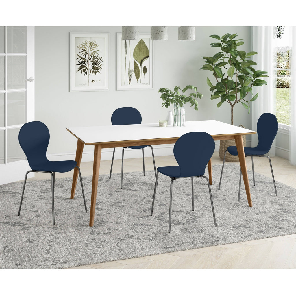 Black Mid Century Modern Dining Chair Set of 4 F5450
