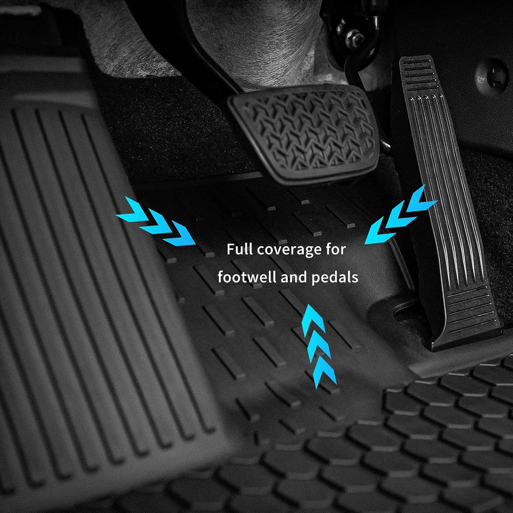 3W Floor Mats Compatible for Toyota Sienna (2021-2022) 8 Seat TPE All Weather Custom Fit Floor Liner for Toyota Sienna 1st, 2nd and 3rd Row Full Set Car Liners, Black ( Not for 7 Seat) P460485
