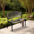 39.4" Anti-Rust Cast Iron Cast Aluminum Patio Garden Bench Q103