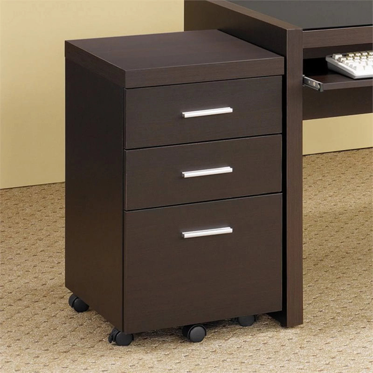 3 Piece Office Chair Writing Desk and Mobile File Cabinet O368
