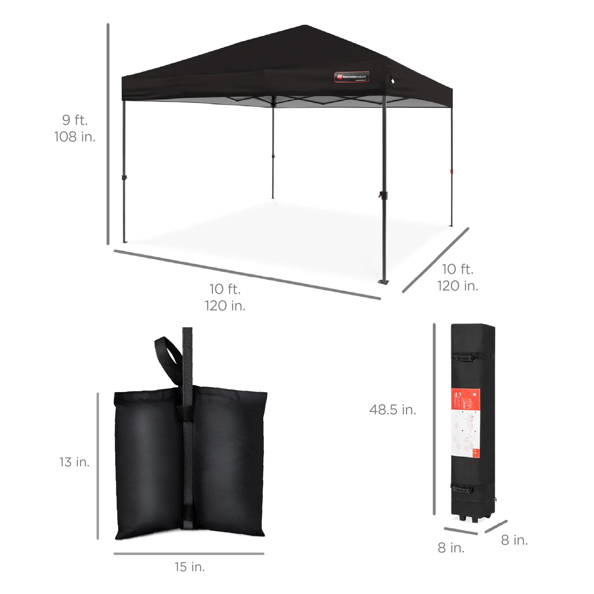 10x10ft Pop Up Canopy with Wheeled Case G59978