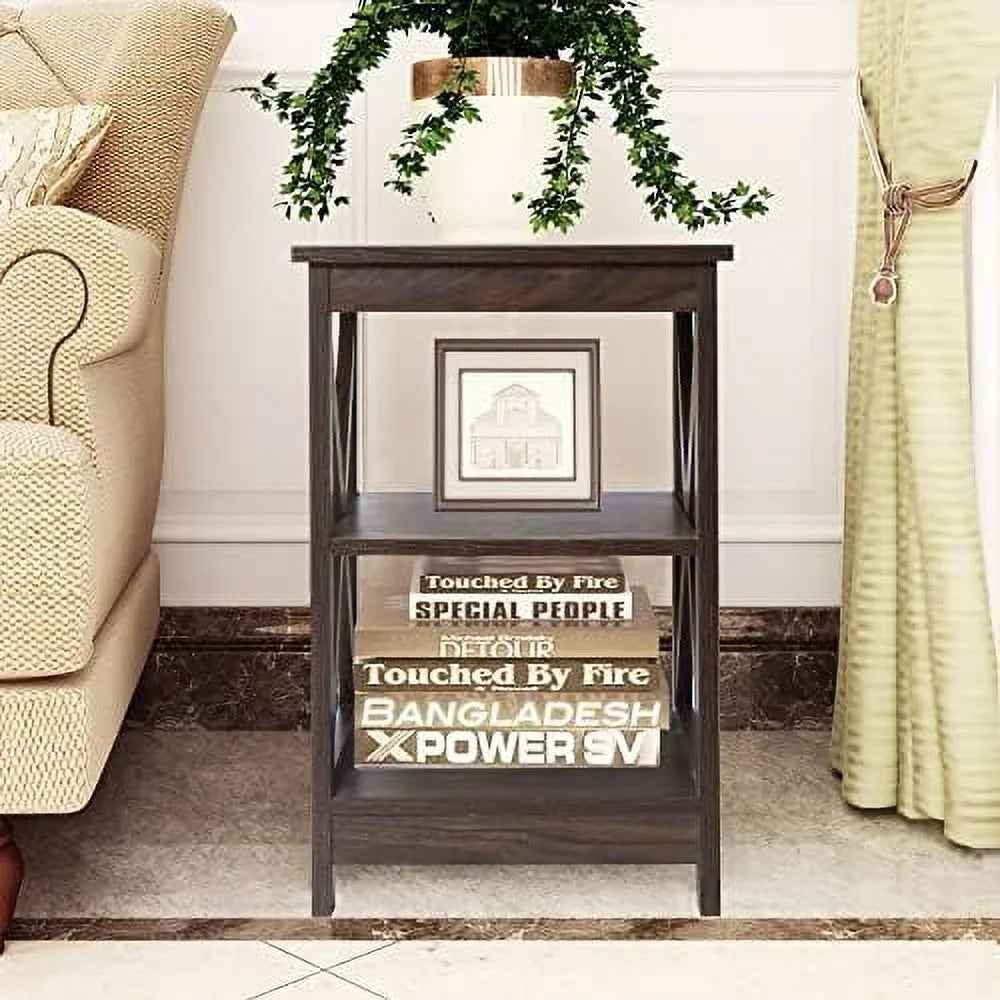 Modern Farmhouse Wood 3-Tier End Table L963206
