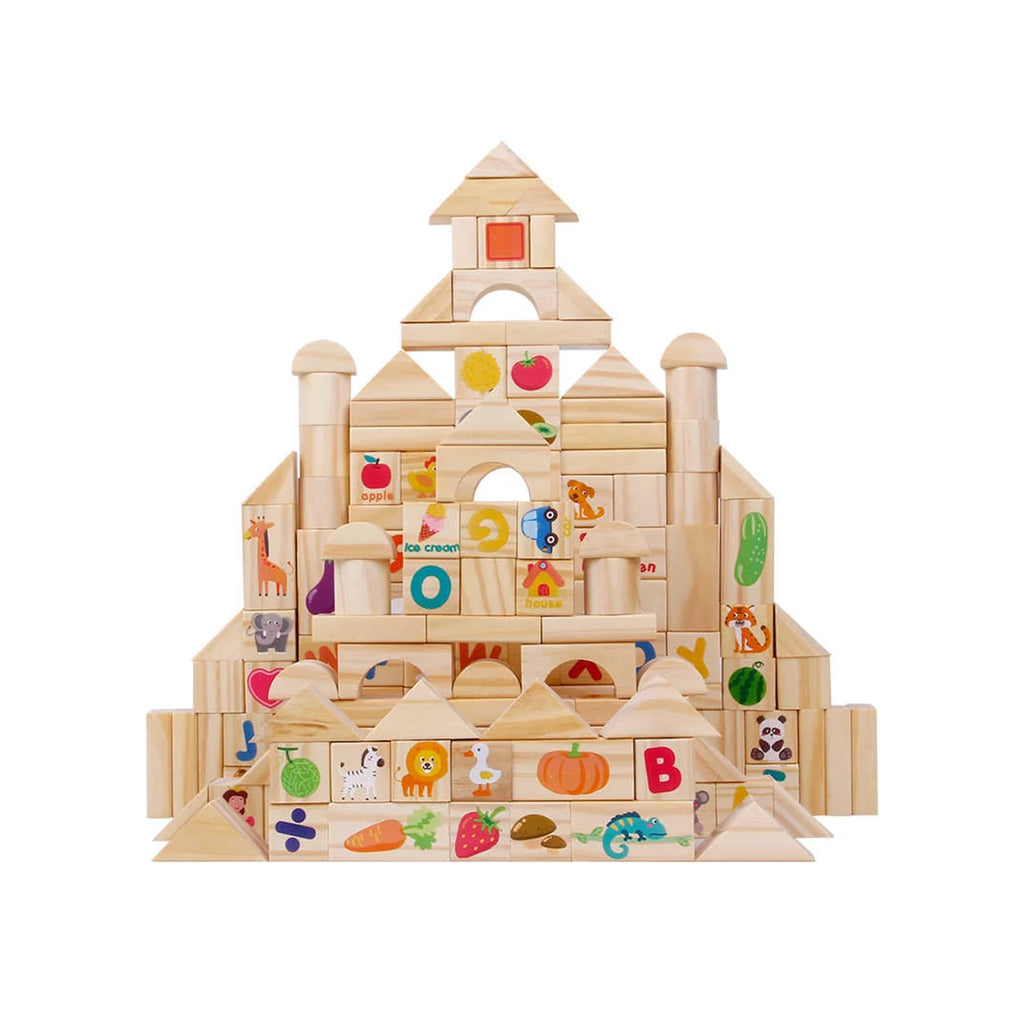 Montessori Wooden Blocks 110 Pieces Set Z96090