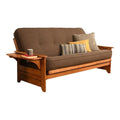 Full Traditional Linen Fabric Futon Mattress in Cocoa Brown X73336