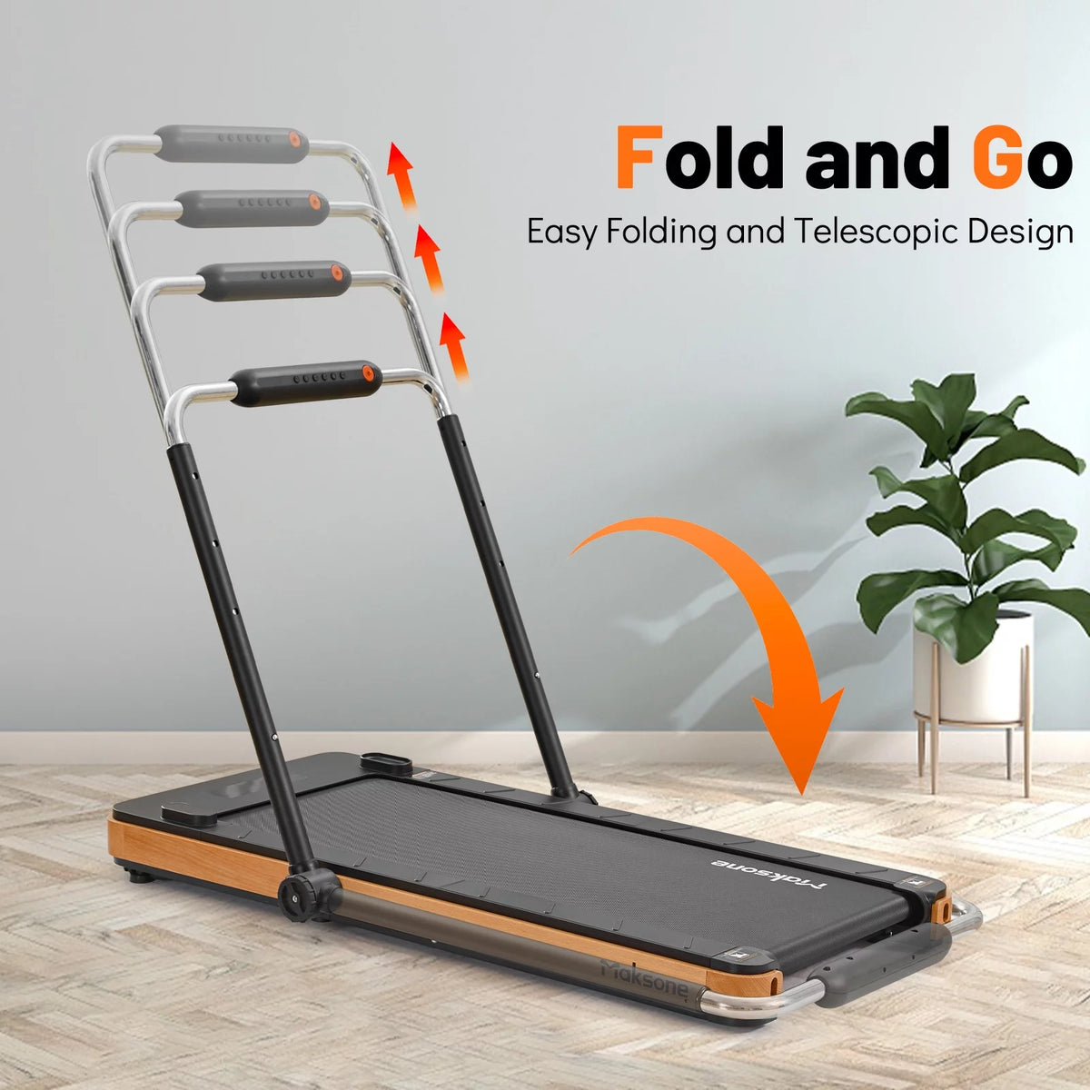 3HP Folding Walking Pad Treadmill with Adjustable Handlebar G746