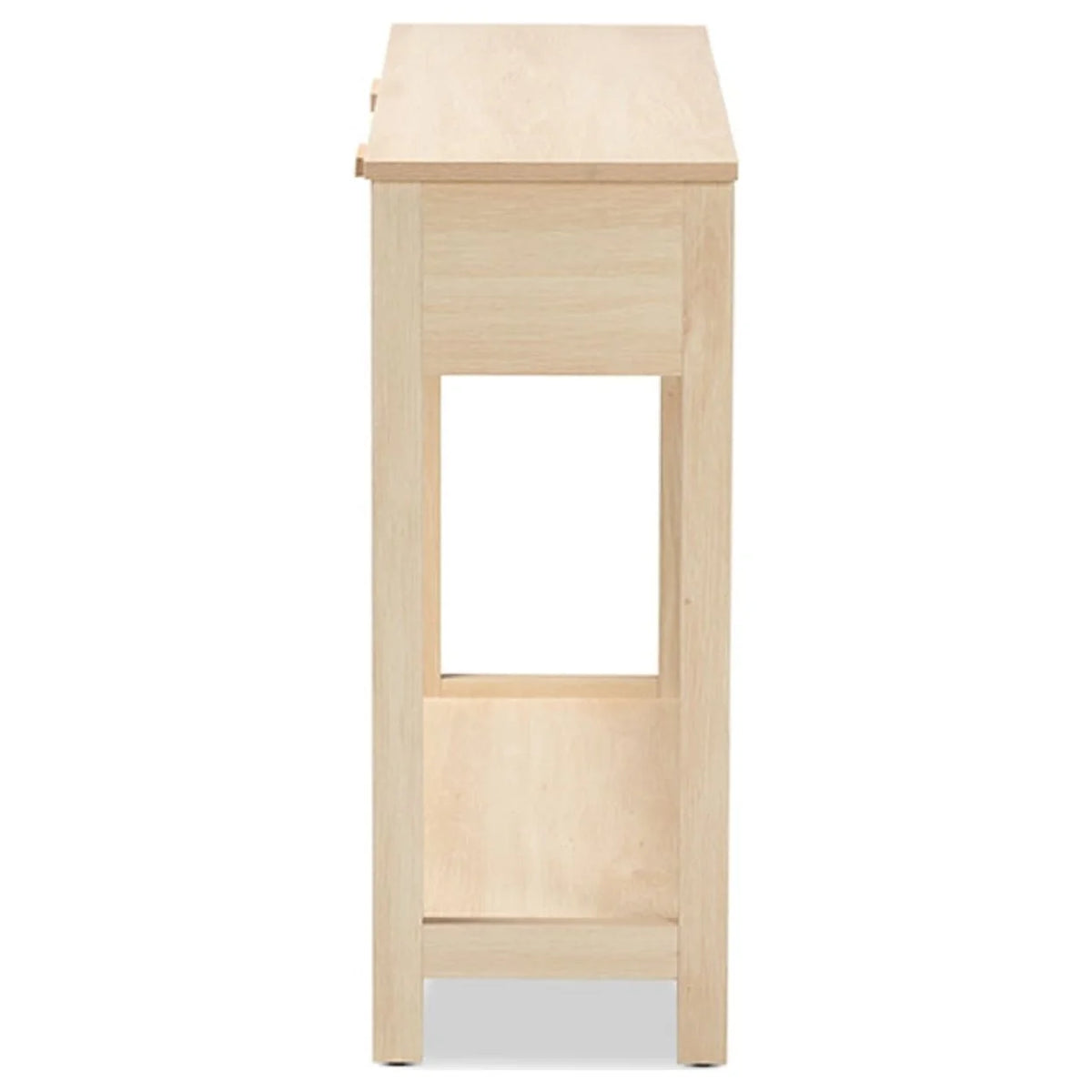 Light Brown Wood 2-Drawer Console Table with Rattan Z409592