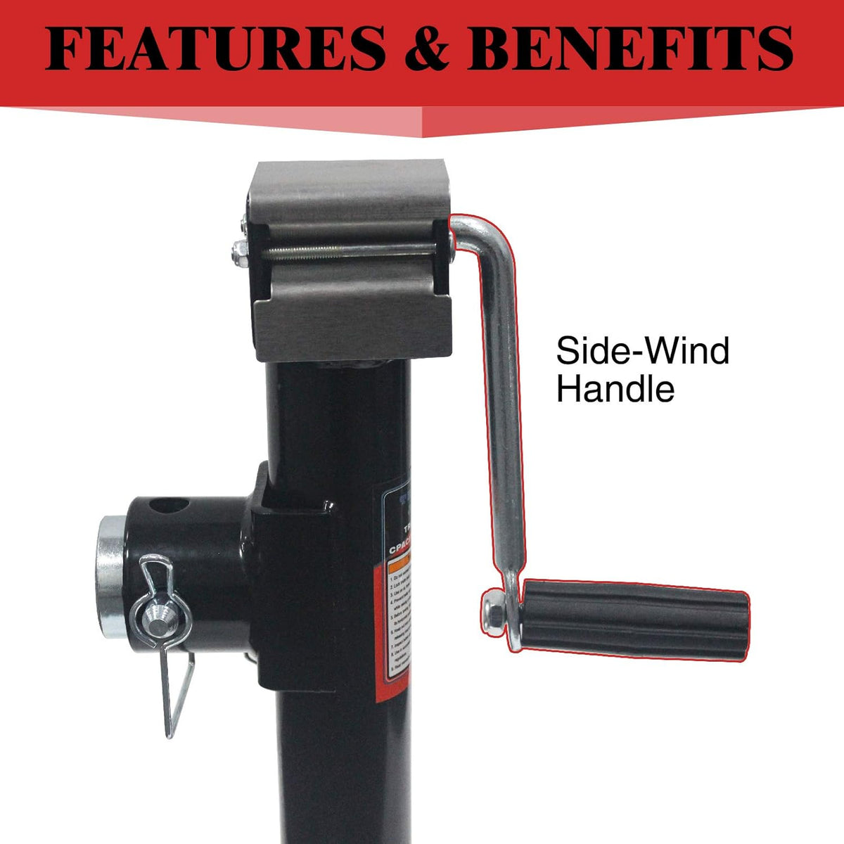 Side Wind Weld-On Pipe-Mount Swivel Trailer Jack 5000 lbs 10 Inches Vertical Travel A3 Steel Pack of 2 H990