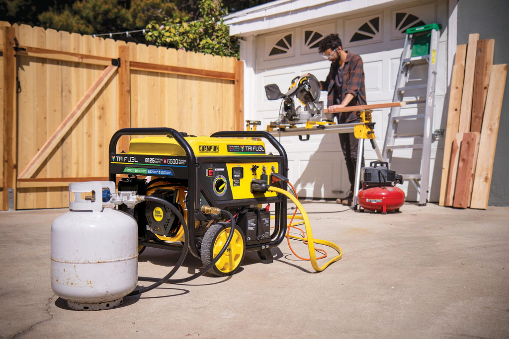 6500-Watt Tri-Fuel Portable Generator with Electric Start E468011