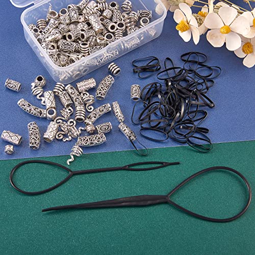 326 Pieces Viking Beard Beads Alloy Hair Tube Loose Beads A7081