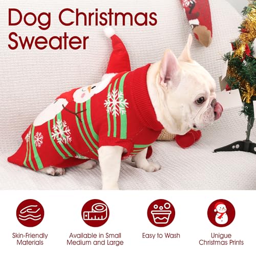 Dog Christmas Sweater with 3D Reindeer Pattern Knitted Pet Clothes B507