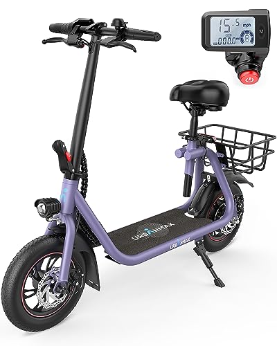 Electric Scooter with Seat, 450W Motor, Foldable J6085