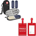 Black Insulin Cooler Travel Case with 2 Ice Packs and 2 Pack Fragile Luggage Tag S102
