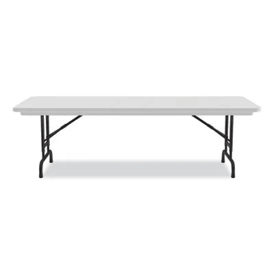 Adjustable Folding Tables, Rectangular, 96" x 30" x 22" to 32", Gray Top, Black Legs Q54357