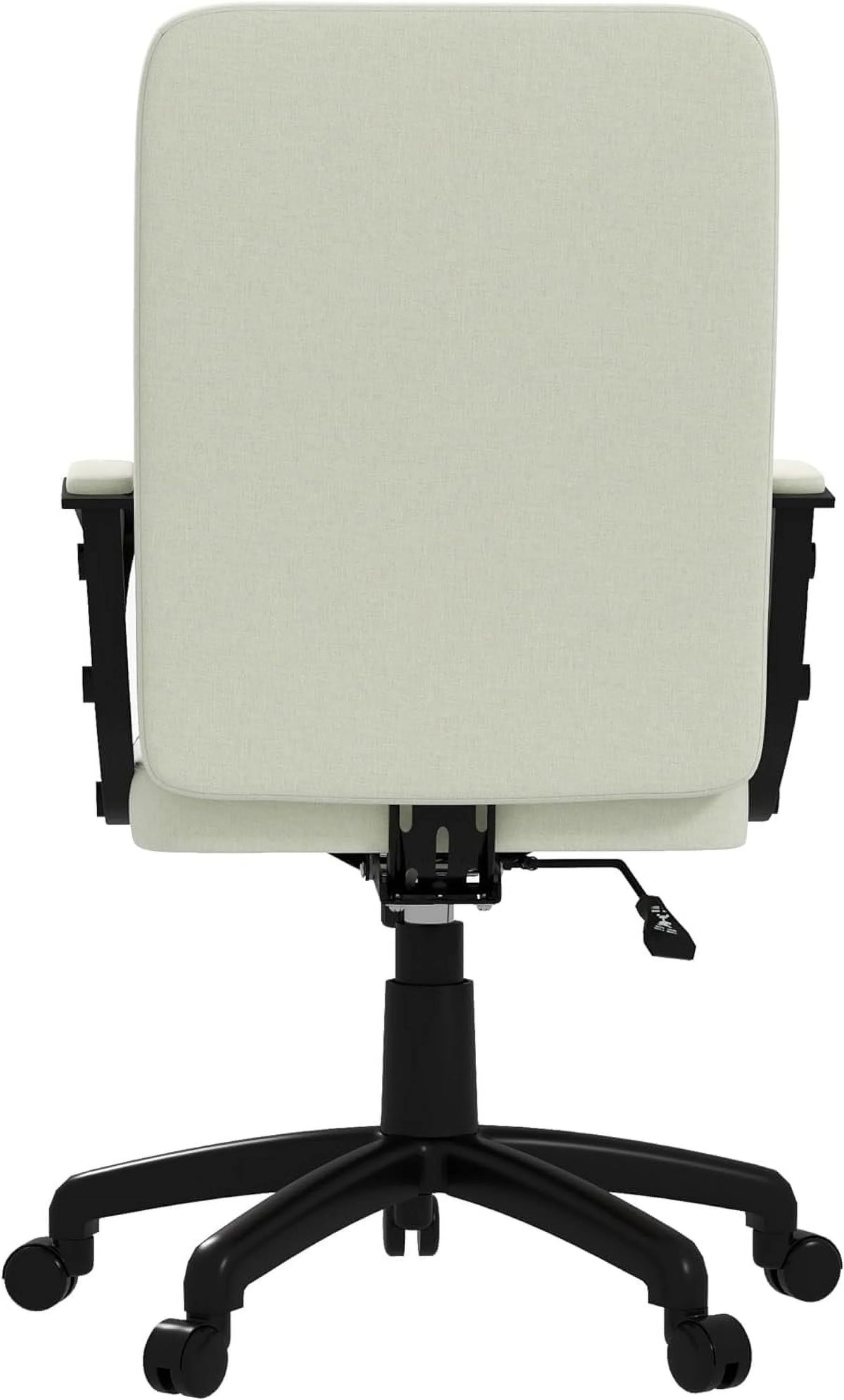 Cream White Fabric Office Chair with Arms F77256