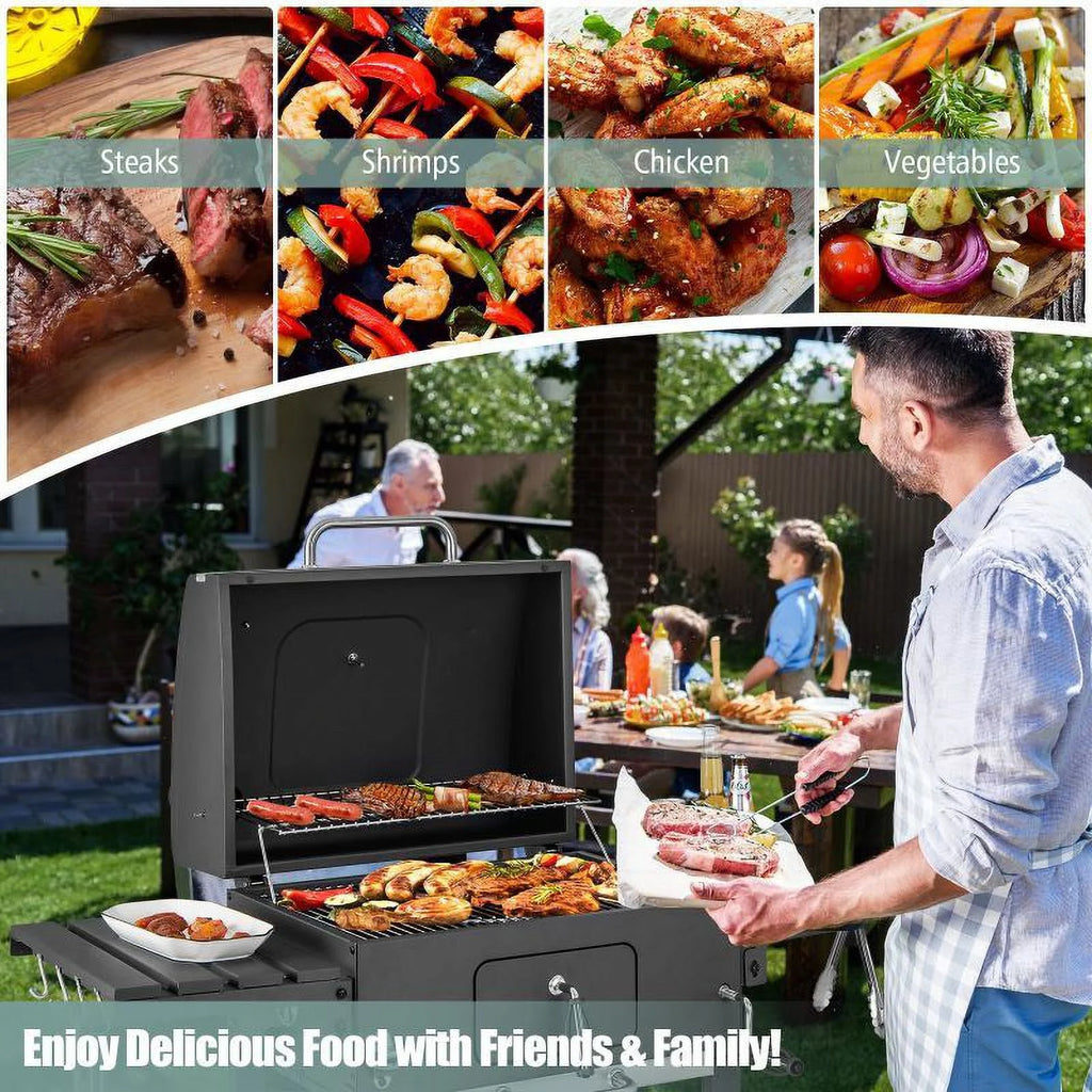 Charcoal Grill with Storage Shelf B557