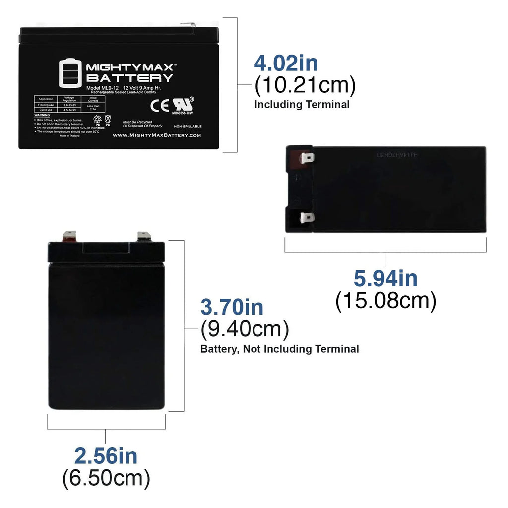 12V 9AH Replacement Battery D44634