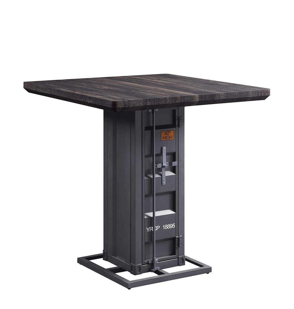 Counter Height Table Antique Walnut Gunmetal H58253