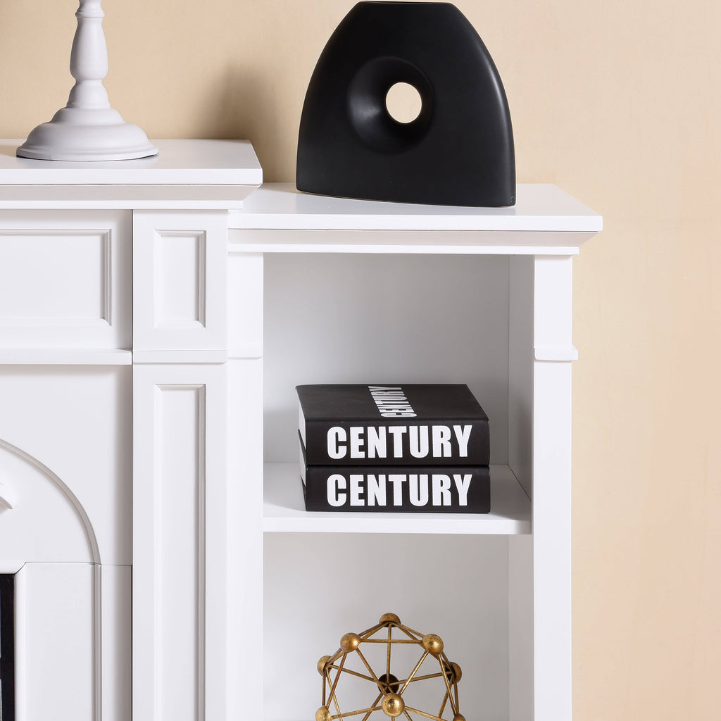 White Electric Fireplace Bookcase E624
