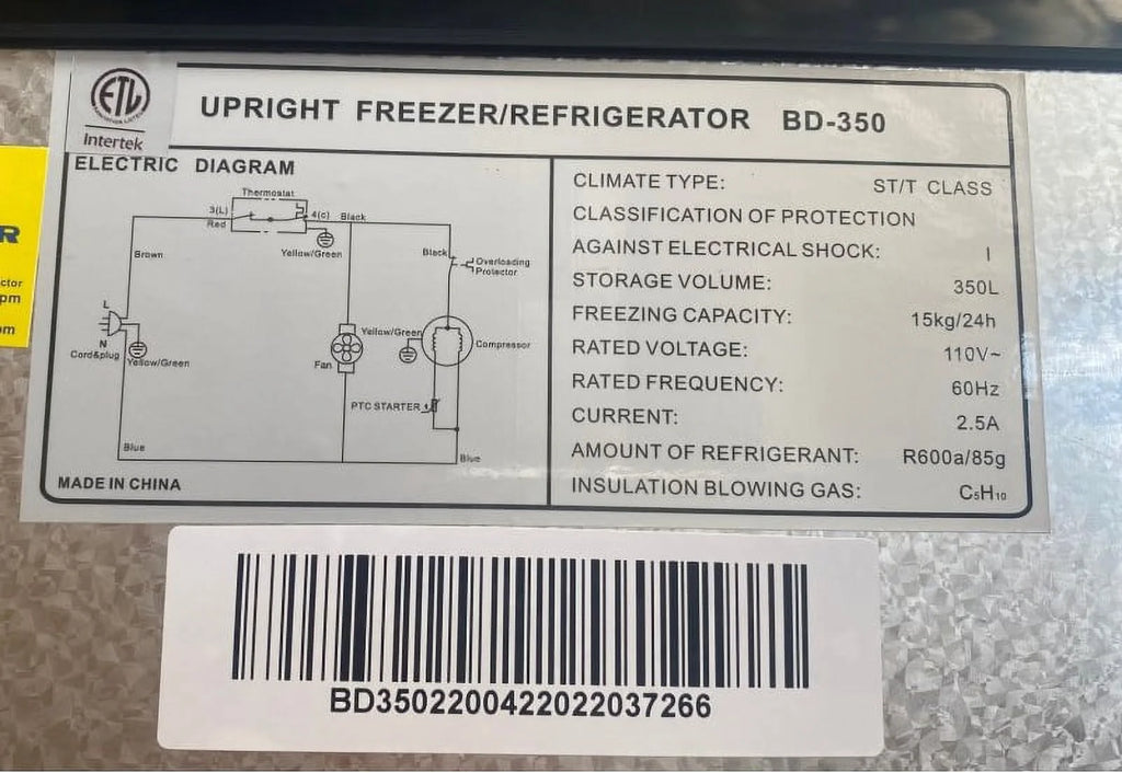 350L One Door Commercial Refrigerator B402