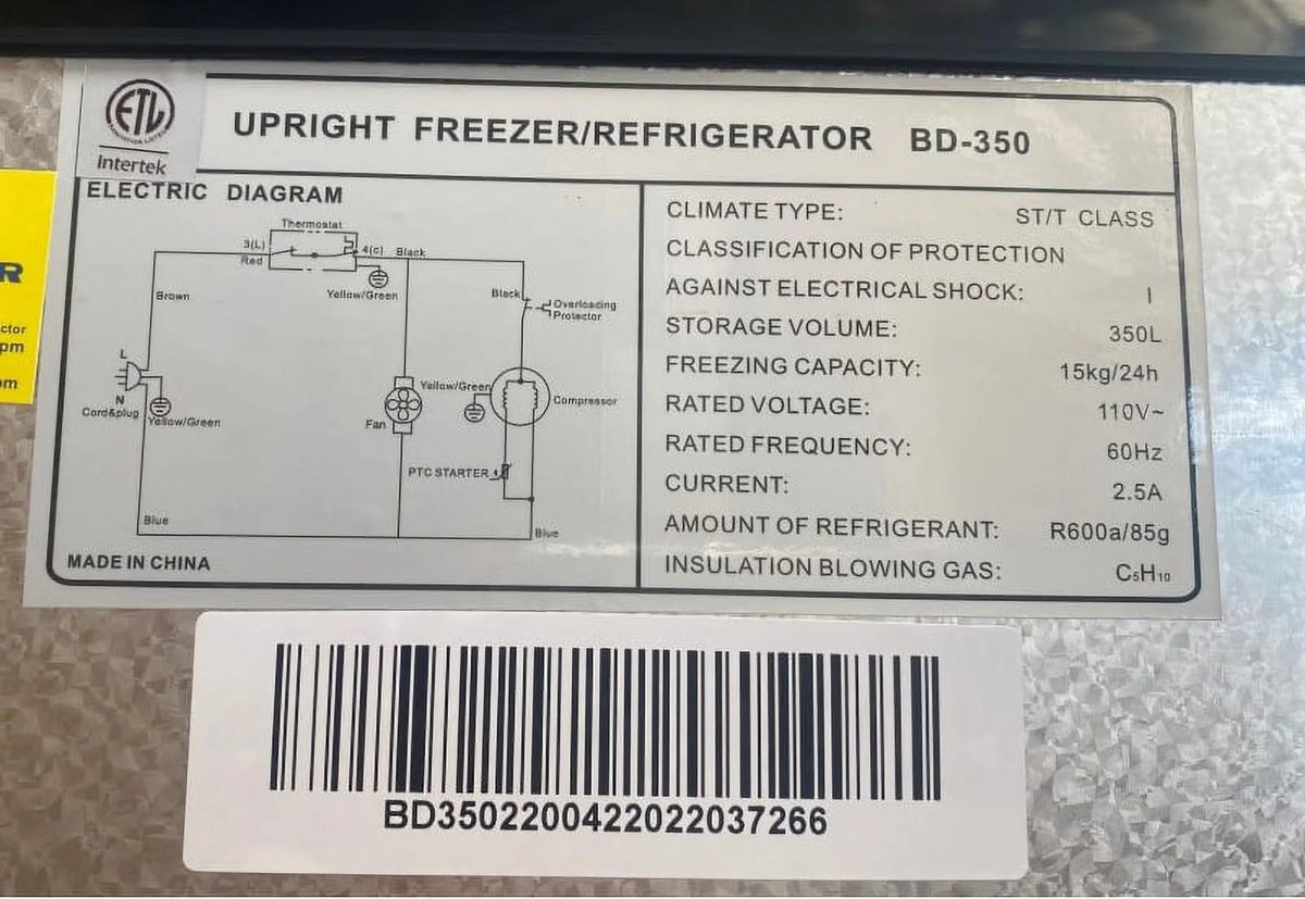 350L One Door Commercial Refrigerator B402