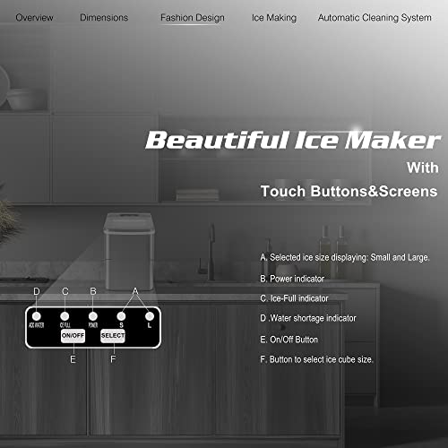 Black Countertop Ice Maker with Ice Scoop & Basket J719