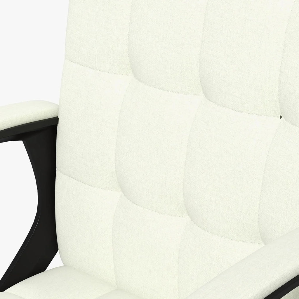 Cream White Fabric Office Chair with Arms F77256