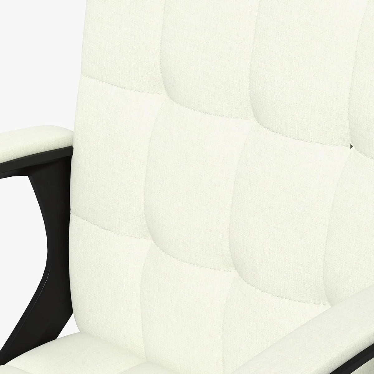Cream White Fabric Office Chair with Arms F77256