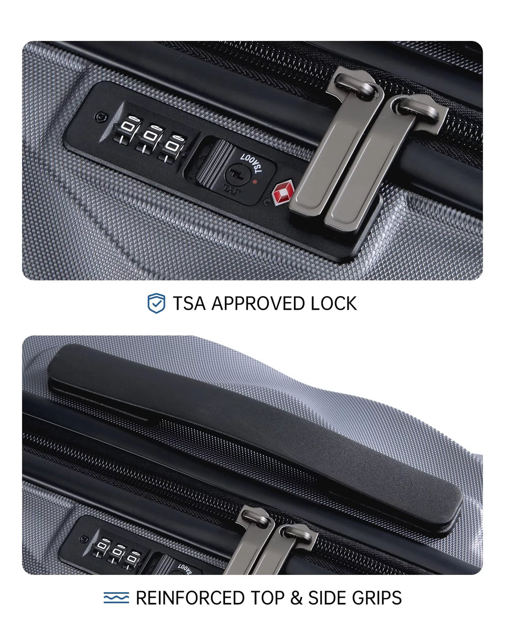 2 Piece Hardside Carry On Luggage Set with Spinner Wheels & TSA Lock S77259