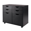 Black 2-Section Mobile Storage Cabinet K418