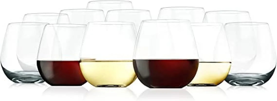 Stemless Wine Glasses Set of 12 U561