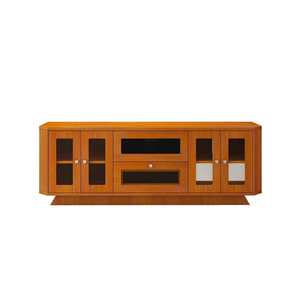 70" Transitional TV Stand with Brazilian Cherry Veneers in Light Cherry Finish U64968