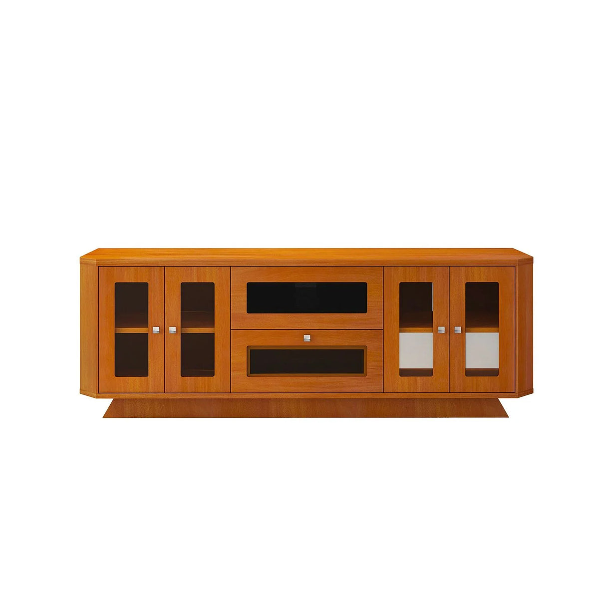 70" Transitional TV Stand with Brazilian Cherry Veneers in Light Cherry Finish U64968